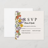 Carte Floral RSVP Card (Devant / Derrière)