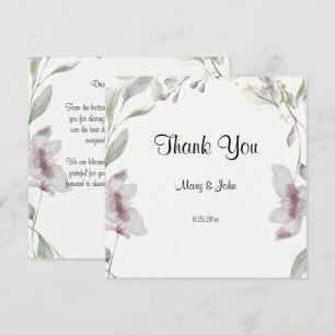 Carte Floral Script Love Heart Mariage