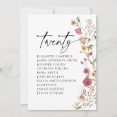 Carte Floral Seating Chart | Tableau 2 (Devant)