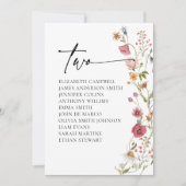 Carte Floral Seating Chart | Tableau 2 (Devant)