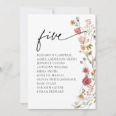 Carte Floral Seating Chart | Tableau 5 (Devant)