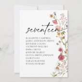 Carte Floral Seating Chart | Tableau Dix-sept (Devant)