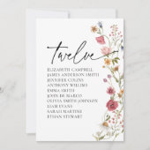 Carte Floral Seating Chart | Tableau Douze (Devant)