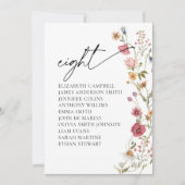 Carte Floral Seating Chart | Tableau Huit (Devant)