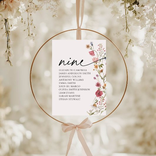 Carte Floral Seating Chart | Tableau neuf