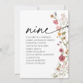 Carte Floral Seating Chart | Tableau neuf (Devant)