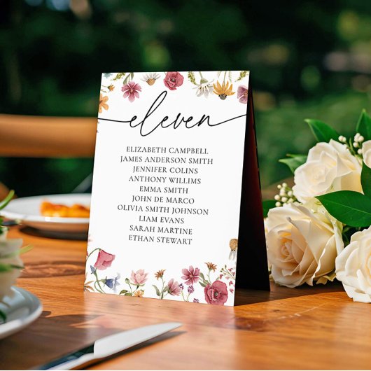 Carte Floral Seating Chart | Tableau Onze