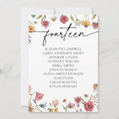 Carte Floral Seating Chart | Tableau Quatorze (Devant)