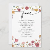 Carte Floral Seating Chart | Tableau Quatre (Devant)