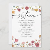Carte Floral Seating Chart | Tableau Seize (Devant)