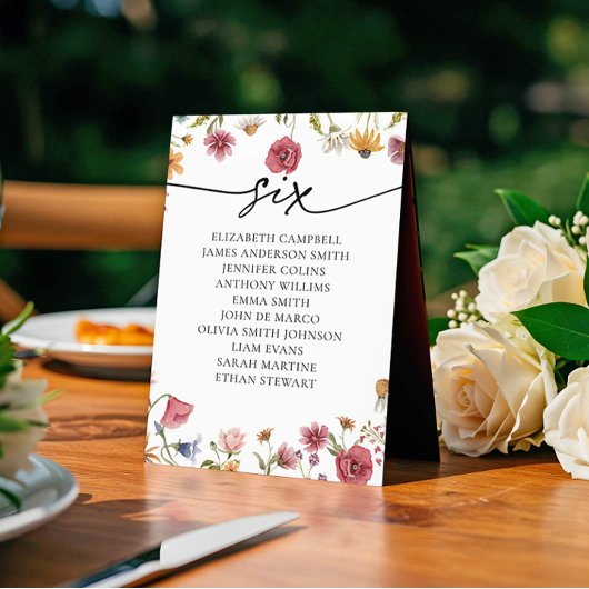Carte Floral Seating Chart | Tableau Six
