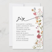 Carte Floral Seating Chart | Tableau Six (Devant)