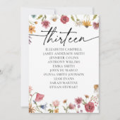 Carte Floral Seating Chart | Tableau Treize (Devant)