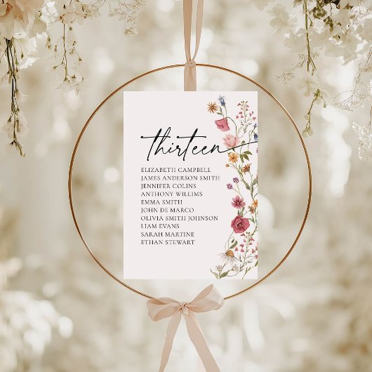 Carte Floral Seating Chart | Tableau Treize