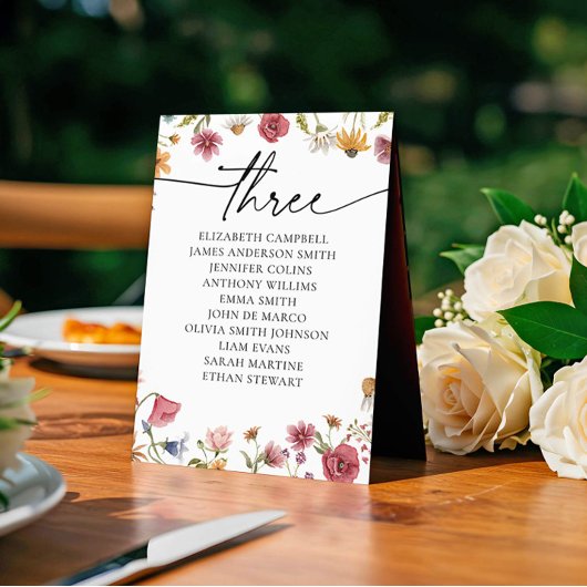 Carte Floral Seating Chart | Tableau trois
