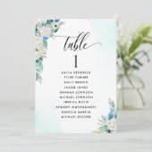 Carte Floral Seating Plan avec nom d'invité (Debout devant)