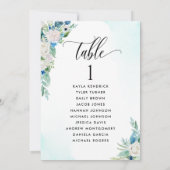 Carte Floral Seating Plan avec nom d'invité (Dos)