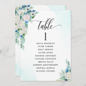 Carte Floral Seating Plan avec nom d'invité (Devant / Derrière)