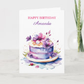 Carte Floral Sentimental Anniversaire personnalisé pour  (Devant)