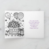 Carte Floral Sentimental Anniversaire personnalisé pour  (Intérieur)