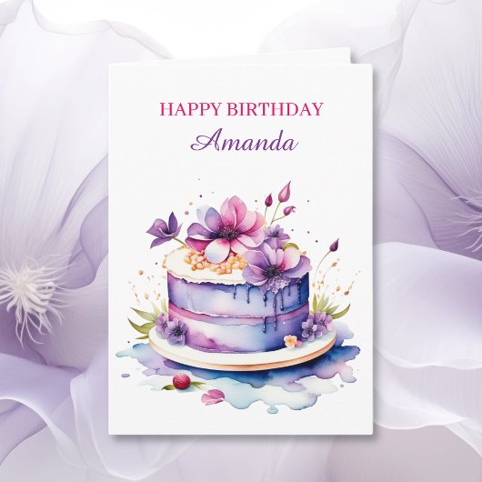 Carte Floral Sentimental Anniversaire personnalisé pour 