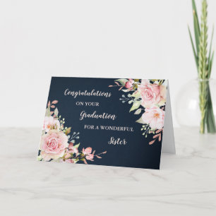 Carte Floral Soeur Félicitations Diplôme