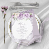 Carte Floral Sparkles Mariage Menu3 Mauve ID889