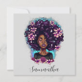 Carte Floral Sparkling Afro Femme (Devant)