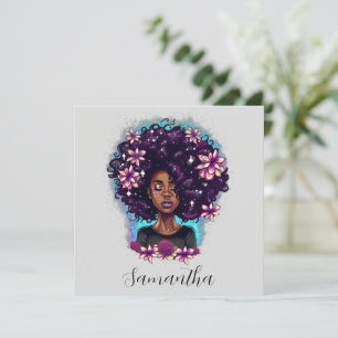 Carte Floral Sparkling Afro Femme