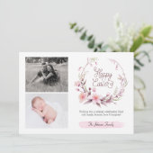 Carte Floral Spring Rose Ajouter Votre Photo Joyeux Pâqu (Debout devant)