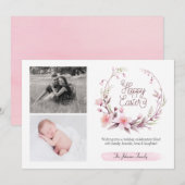 Carte Floral Spring Rose Ajouter Votre Photo Joyeux Pâqu (Devant / Derrière)