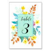 Carte Floral Spritz Numéro de table pour Mariage (Dos)