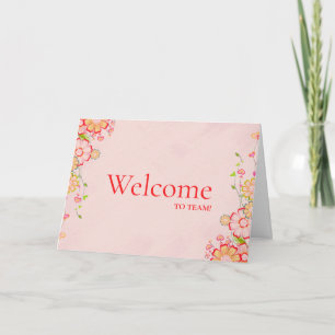 Carte Floral Swirl Boarder décoratif avec bienvenue