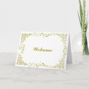 Carte Floral Swirl Boarder décoratif avec bienvenue