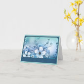 Carte Floral turquoise (Fleur jaune)
