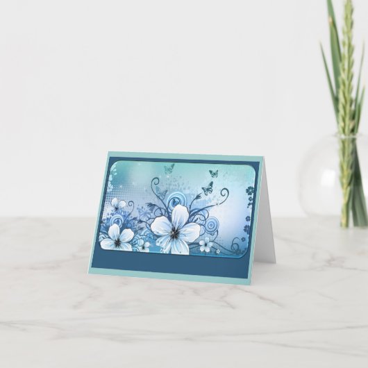 Carte Floral turquoise (Devant)