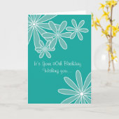 Carte Floral Turquoise 30e Anniversaire (Fleur jaune)
