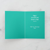Carte Floral Turquoise Journée internationale des femmes (Intérieur)