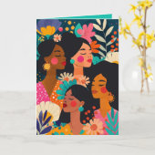 Carte Floral Turquoise Journée internationale des femmes (Fleur jaune)