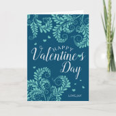 Carte Floral Valentine (bleu & turquoise) (Devant)