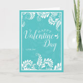 Carte Floral Valentine (Turquoise) (Devant)