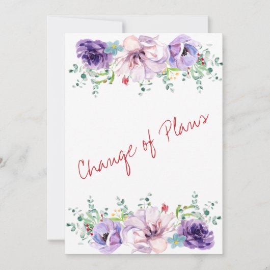 Carte Floral, violet et lilas Changement de plan (Devant)