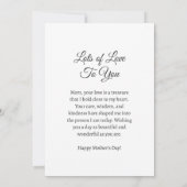 Carte Floral Watercolored Mère's Day Card (Dos)