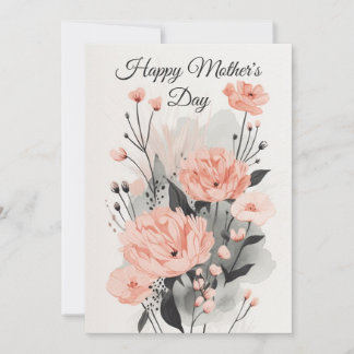 Carte Floral Watercolored Mère's Day Card