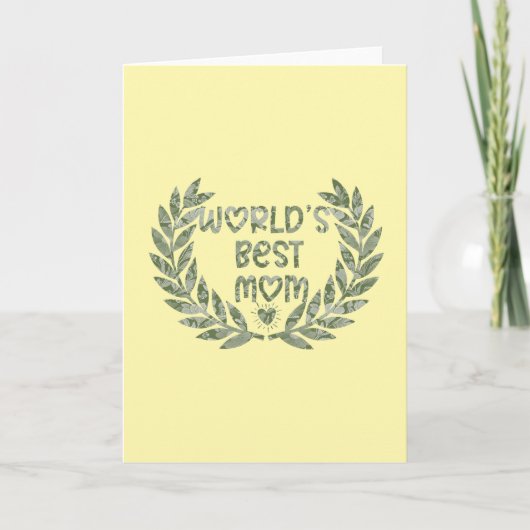 Carte Floral World's Best Mom Text Design (Devant)