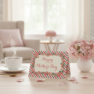 Carte Floral Wreath Bonne fête des mères