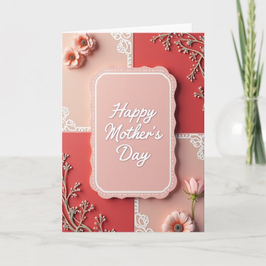 Carte florale à cadre pointillé (Devant)