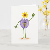 Carte florale à fond blanc (Fleur jaune)
