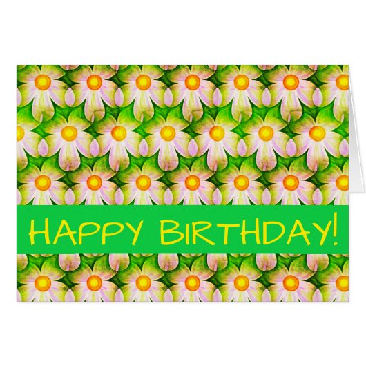 Carte florale à impression numérique Daisy (Devant horizontal)