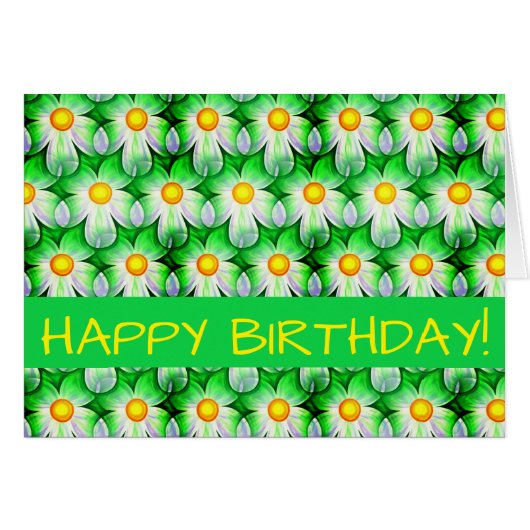 Carte florale à impression numérique Daisy (Devant horizontal)